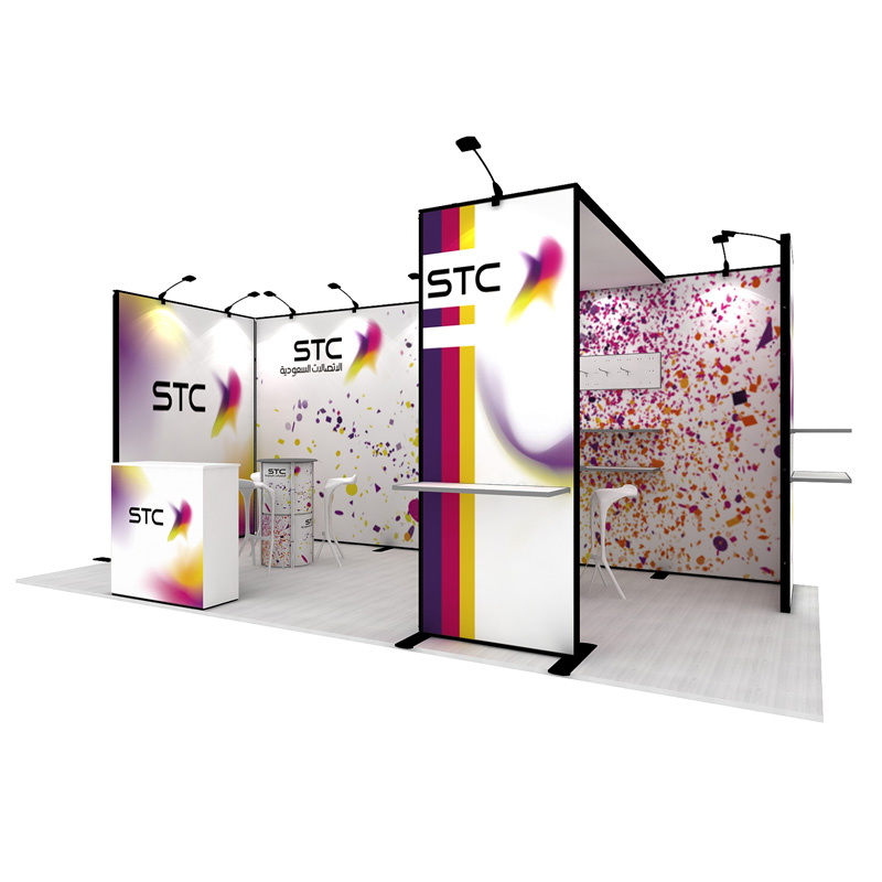 Modern Modular Trade Show Fabric Exhibition Booth With Graphic