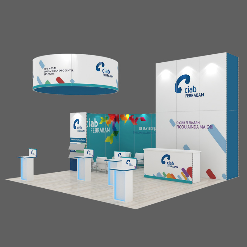 DIY Reusable Modular Trade Show Stand 20X20 With Suspended Ceiling