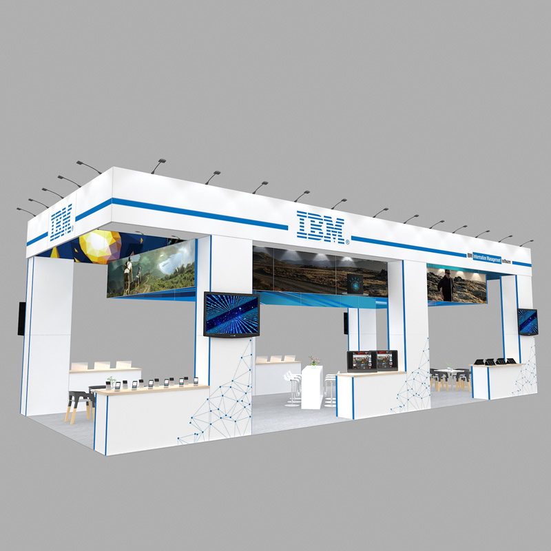 20X50 Modular Reusable Exhibition Trade Show Booth In Aluminum