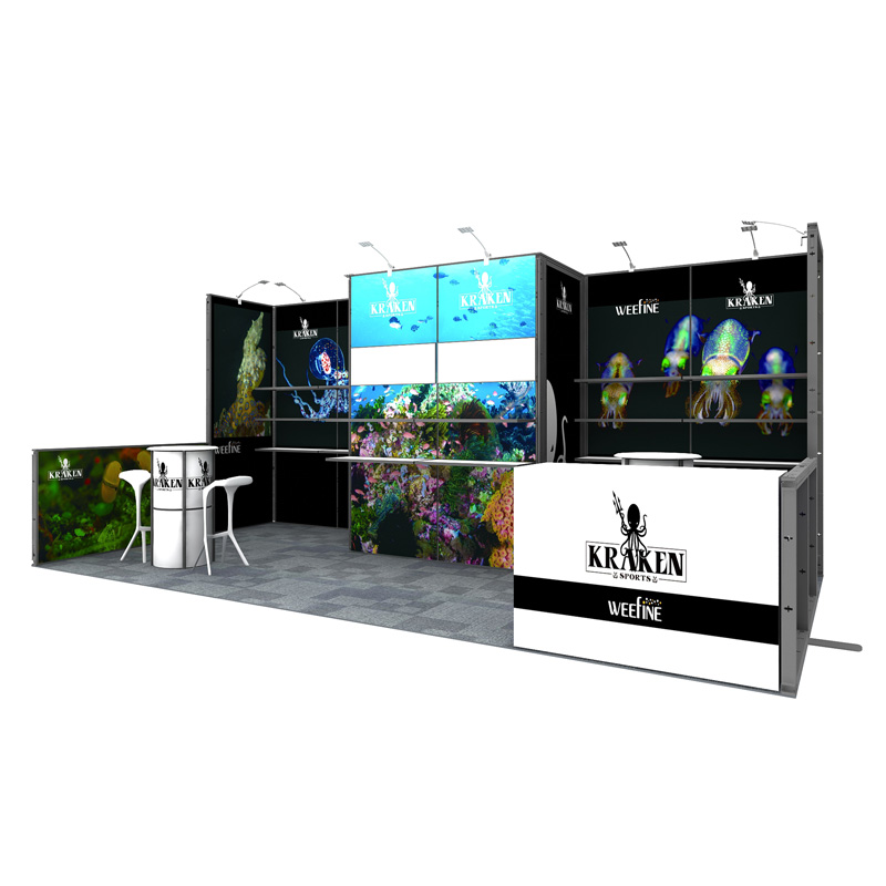 10X20 Modular Trade Show Booth With Graphic In Aluminum