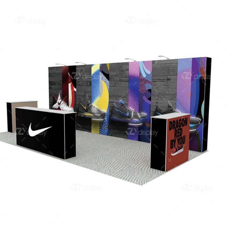 20ft Portable Pop Up Backdrop Display Wall Stand With Counters