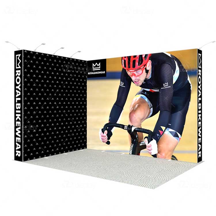 L Shape Backlit Fabric Exhibition Display Stand