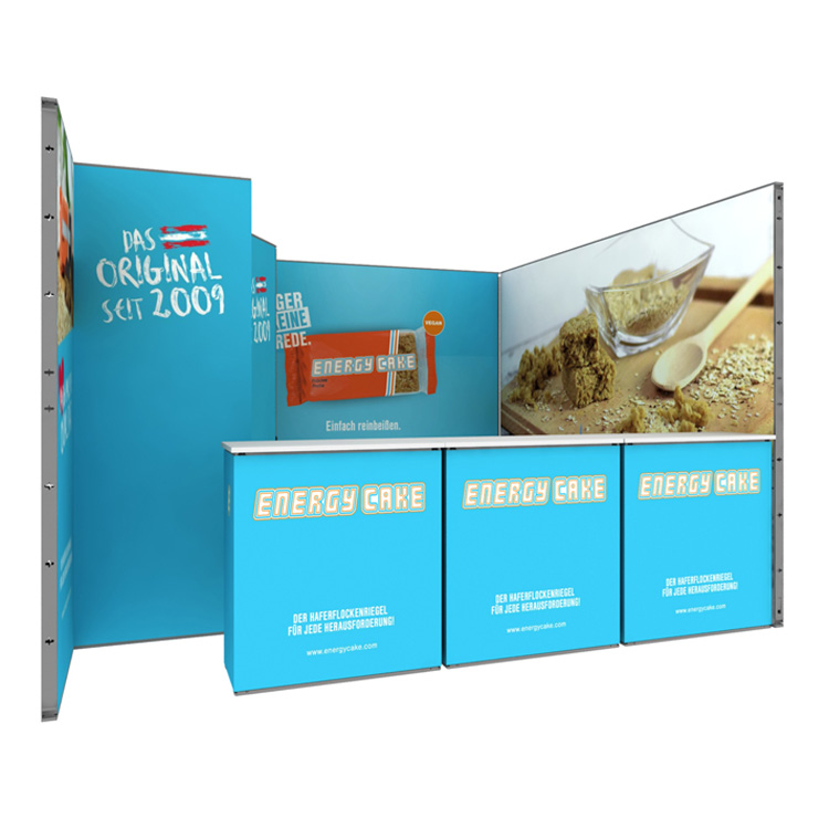 4x4 Flexible Frame Advertising Display Stand With Aluminum Counter