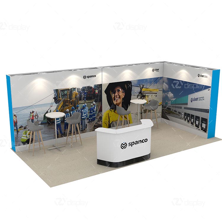 L Shape Portable Exhibition Stand For 10x20ft Booth