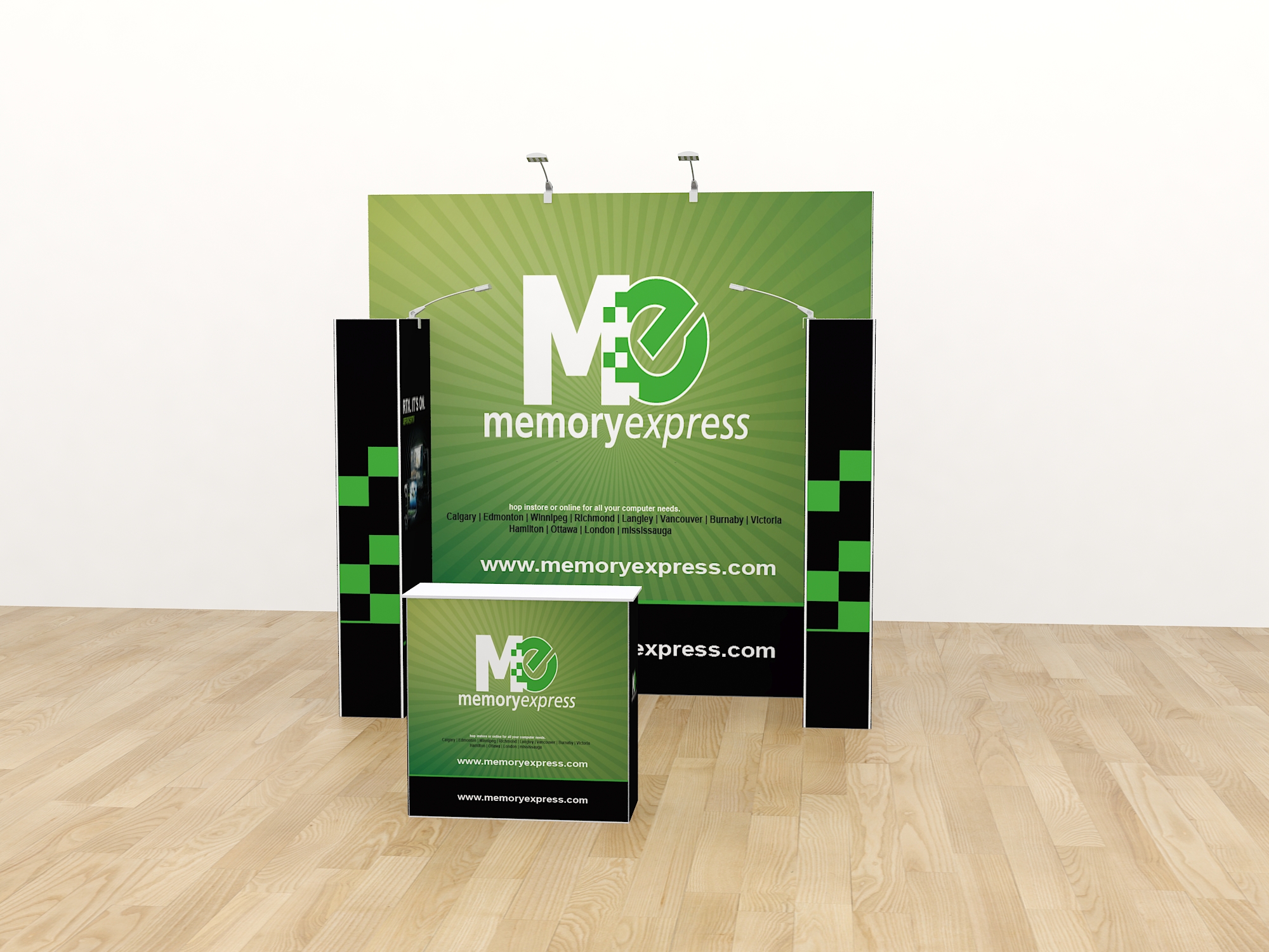 Reusable tension fabric display booth