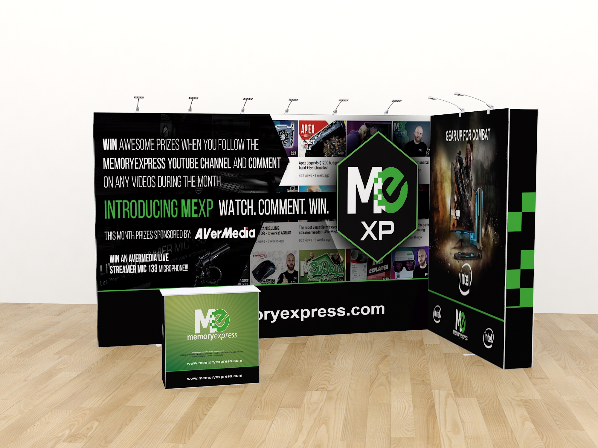 Yier Pop-Up Trade Show Portable Display Booth with counter