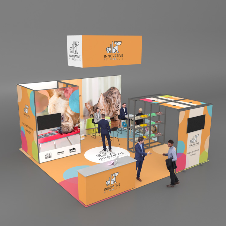 20x20 modular reusable customized trade show display stand